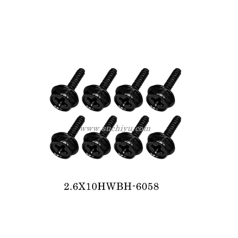 Suchiyu Parts 6058 Screw 2.6X10HWBH For SCY 16101/16101 PRO RC Car Suchiyu Parts 6058 Screw 2.6X10HWBH For SCY 16101/16101 PRO RC Car