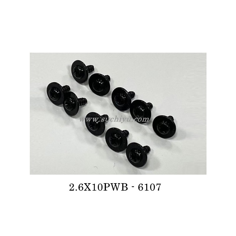 Suchiyu Parts 6107 Screw 2.6X10PWB For SCY 16101/16101 PRO RC Car Suchiyu Parts 6107 Screw 2.6X10PWB For SCY 16101/16101 PRO RC Car
