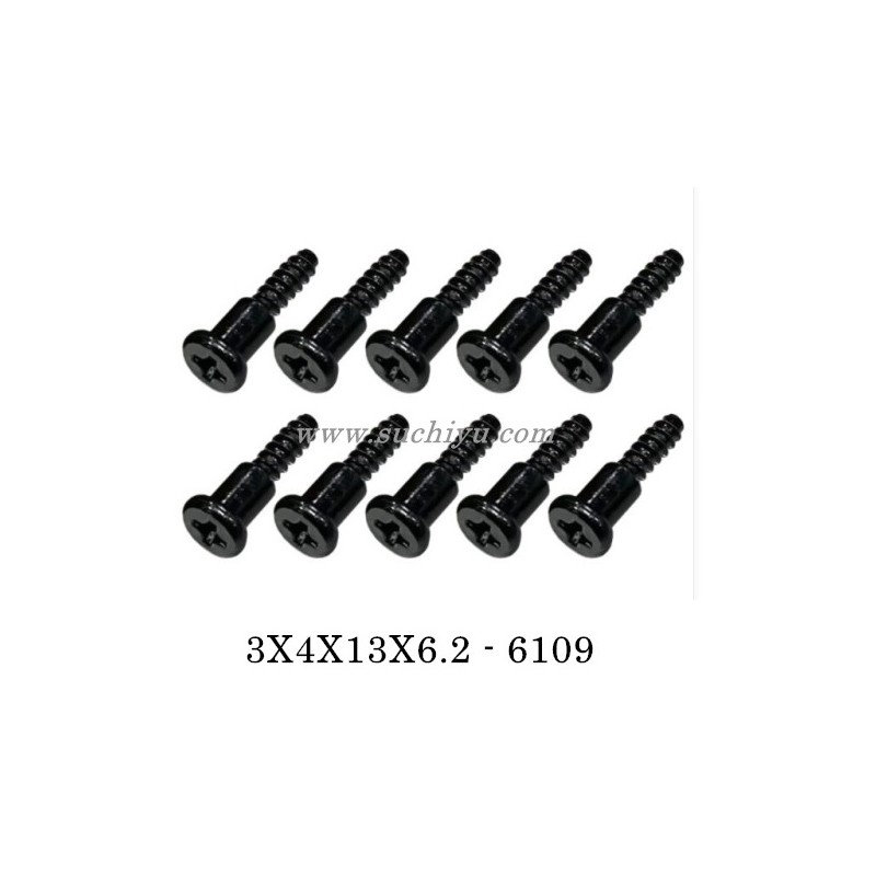 Suchiyu Parts 6109 Screw 3X4X13X6.2 For SCY 16101/16101 PRO RC Car Suchiyu Parts 6109 Screw 3X4X13X6.2 For SCY 16101/16101 PRO RC Car