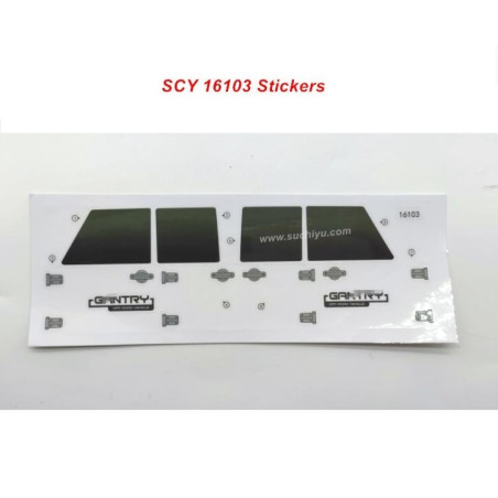 SCY 16103 Gantry Parts Decals/Stickers, For The Body Shell