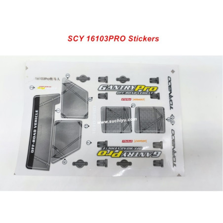 Suchiyu SCY 16103PRO Parts Decals/Stickers, For The Body Shell